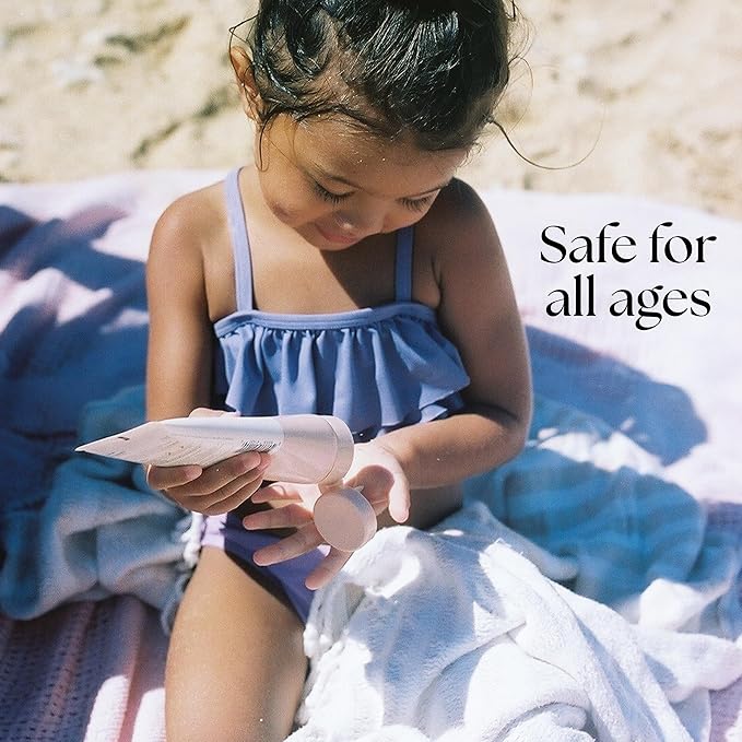 SPF 30 Mineral Sunscreen - Reef Friendly, Ocean Safe, Vegan Sunscreen Lotion for All Ages, No White Residue, Water-Resistant, 3.4 fl oz