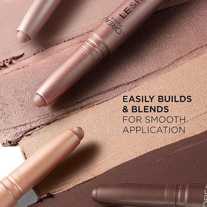 L'Oreal Paris Makeup Le Shadow Stick Eyeshadow, Blendable, Smudge-Resistant, Cream Eyeshadow, Twinkly Rose, 0.05 Oz