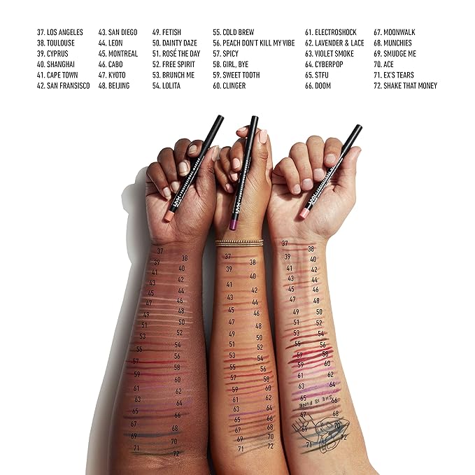 NYX PROFESSIONAL MAKEUP Suede Matte Lip Liner, Vegan Vegan