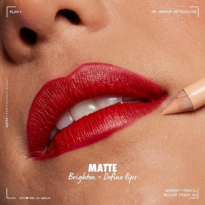 NYX PROFESSIONAL MAKEUP Wonder Pencil, Multi-Use Micro Highlighter & Concealer Stick - Medium Peach (Pack of 2)