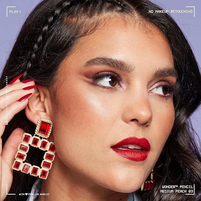 NYX PROFESSIONAL MAKEUP Wonder Pencil, Multi-Use Micro Highlighter & Concealer Stick - Medium Peach (Pack of 2)