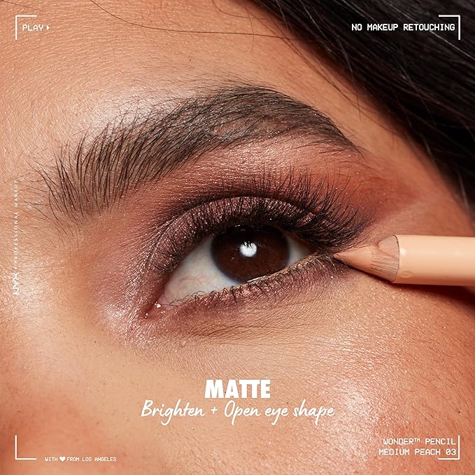 NYX PROFESSIONAL MAKEUP Wonder Pencil, Multi-Use Micro Highlighter & Concealer Stick - Medium Peach