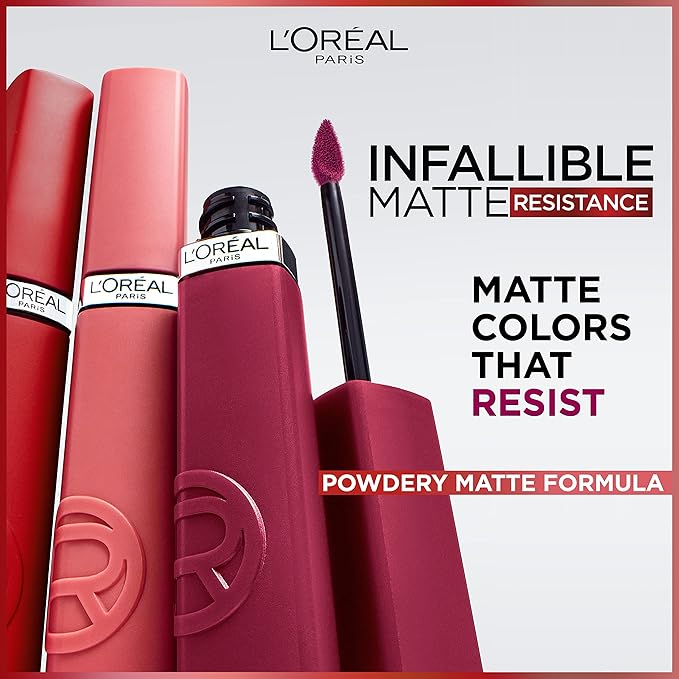 L'Oreal Paris Infallible Matte Resistance Liquid Lipstick, up to 16 Hour Wear, Worth It Medium 635, 0.16 Fl Oz