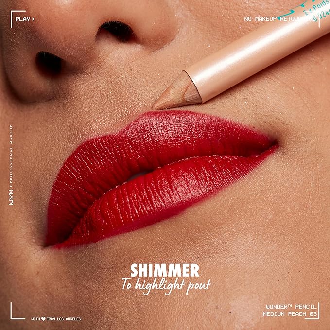 NYX PROFESSIONAL MAKEUP Wonder Pencil, Multi-Use Micro Highlighter & Concealer Stick - Medium Peach (Pack of 2)