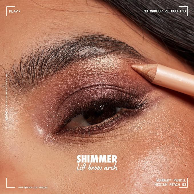 NYX PROFESSIONAL MAKEUP Wonder Pencil, Multi-Use Micro Highlighter & Concealer Stick - Medium Peach (Pack of 2)