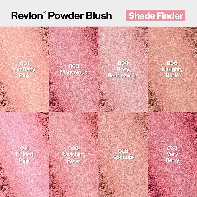Revlon Powder Blush Face Makeup, High Impact Buildable Color, Lightweight & Smooth Finish, 020 Ravishing Rose, 0.17 oz