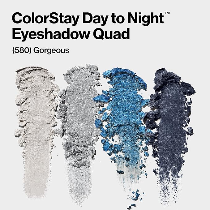 REVLON ColorStay Day to Night Eyeshadow Quad, Longwear Shadow Palette with Transitional Shades and Buttery Soft Feel, Crease & Smudge Proof, 580 Gorgeous, 0.16 oz