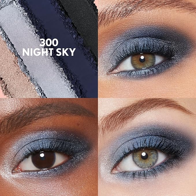 COVERGIRL Eye Enhancer, Night Sky, Eyeshadow Quad, Easy to Wear, Clean & Vegan, Talc-Free, Matte & Shimmer Finishes, Smudge-Proof, 0.19oz