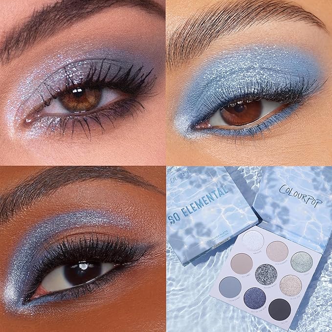 Colourpop So Elemental Eyeshadow Palette - Blue & Silver Shadow Palette with Metallic and Matte Finishes - High-Pigment Eye Makeup with a Long-Wearing Formula (0.3 oz)